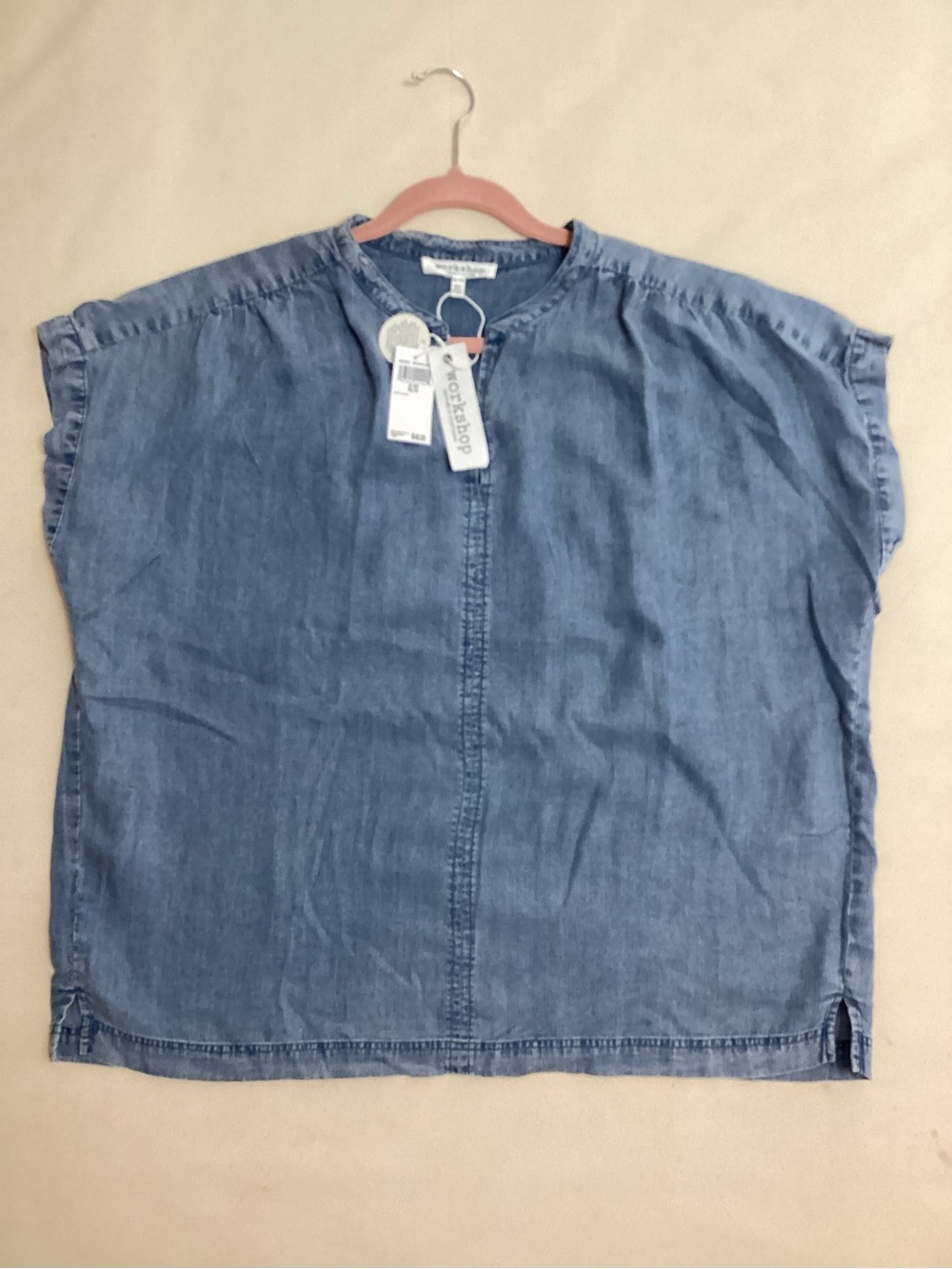 Workshop Republic Clothing denim chambray top in blue